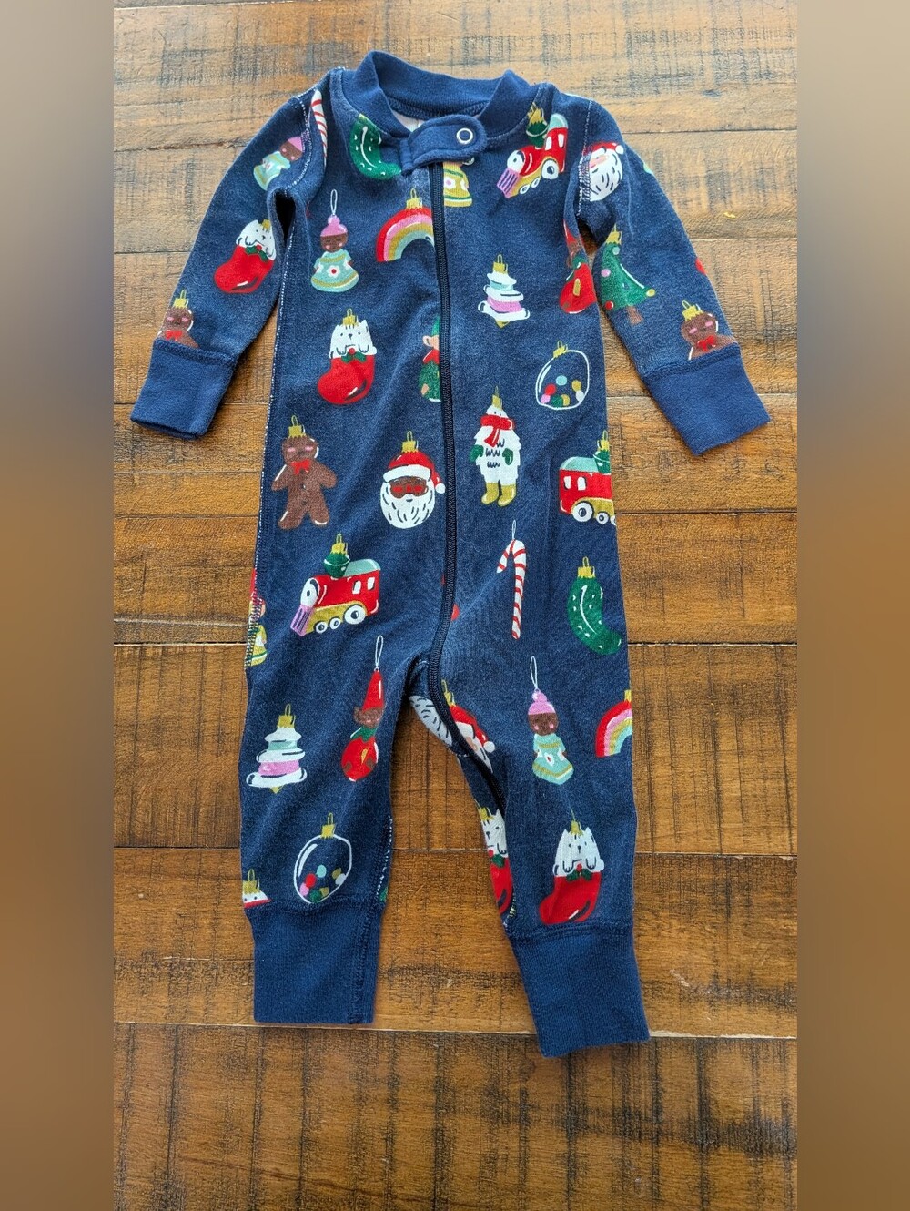Hanna Andersson Holiday Ornament One-Piece Footless Pajamas 3-6m VGC